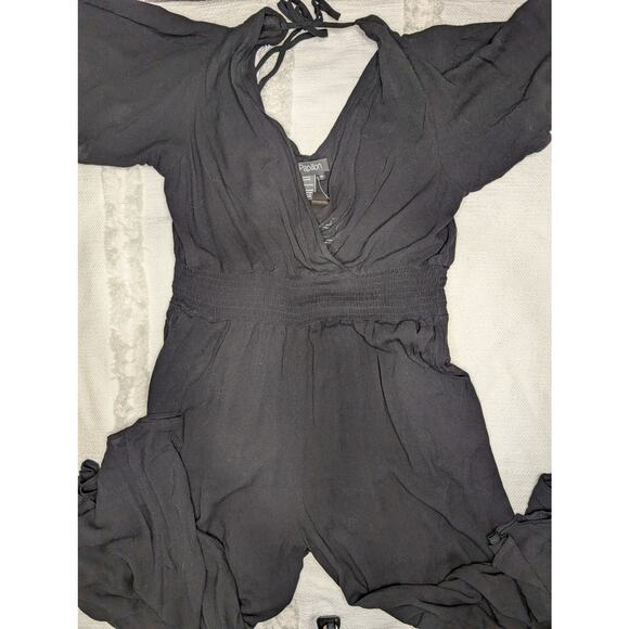Papillon Short Sleeve Jumpsuit in Black - Picture 1 of 5